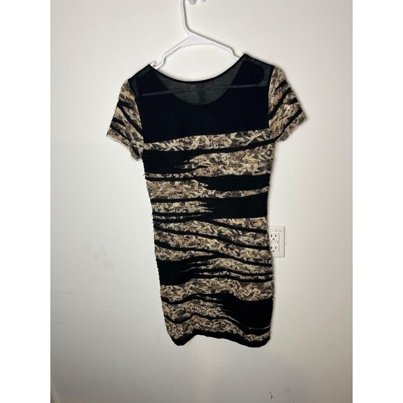 Diane von Furstenberg Dress Womens Medium Black Striped Bodycon Short Sleeve - Picture 5 of 7